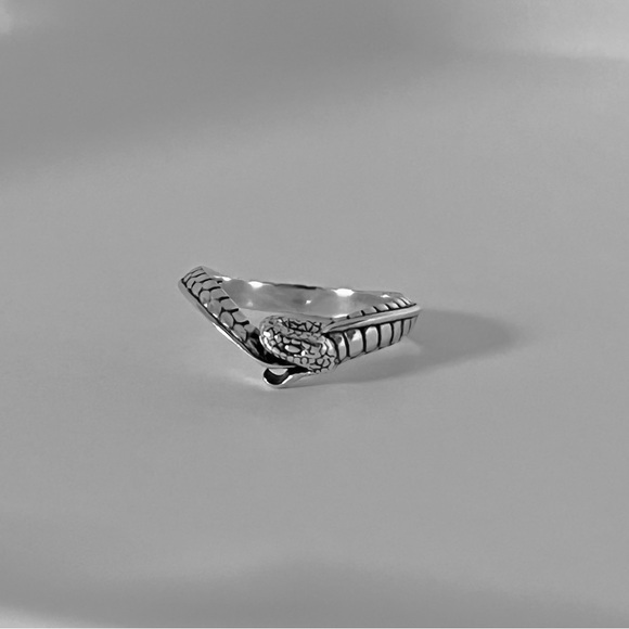 Sterling silver snake ring, dainty snake ring, snake band ring,silver snake band - Picture 2 of 10